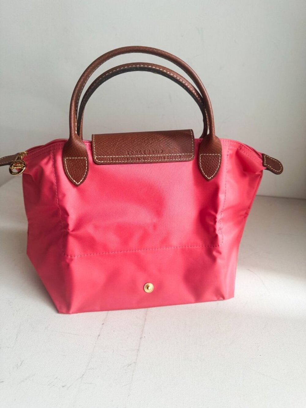 Longchamp Top Handle Bag LE PLIAGE Nylon/Leather GRENADINE Size S NEW - Picture 9 of 10
